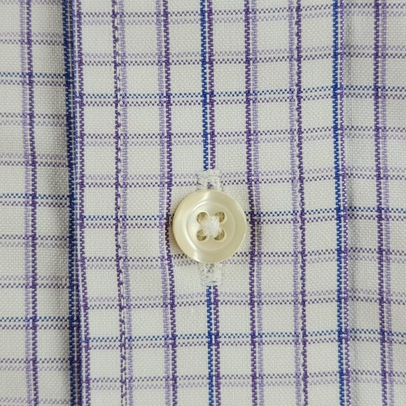 Brooks Brothers 16.5 33 Blue Non-Iron Check Cotton Regent Long Sleeved Men Shirt - Picture 6 of 15